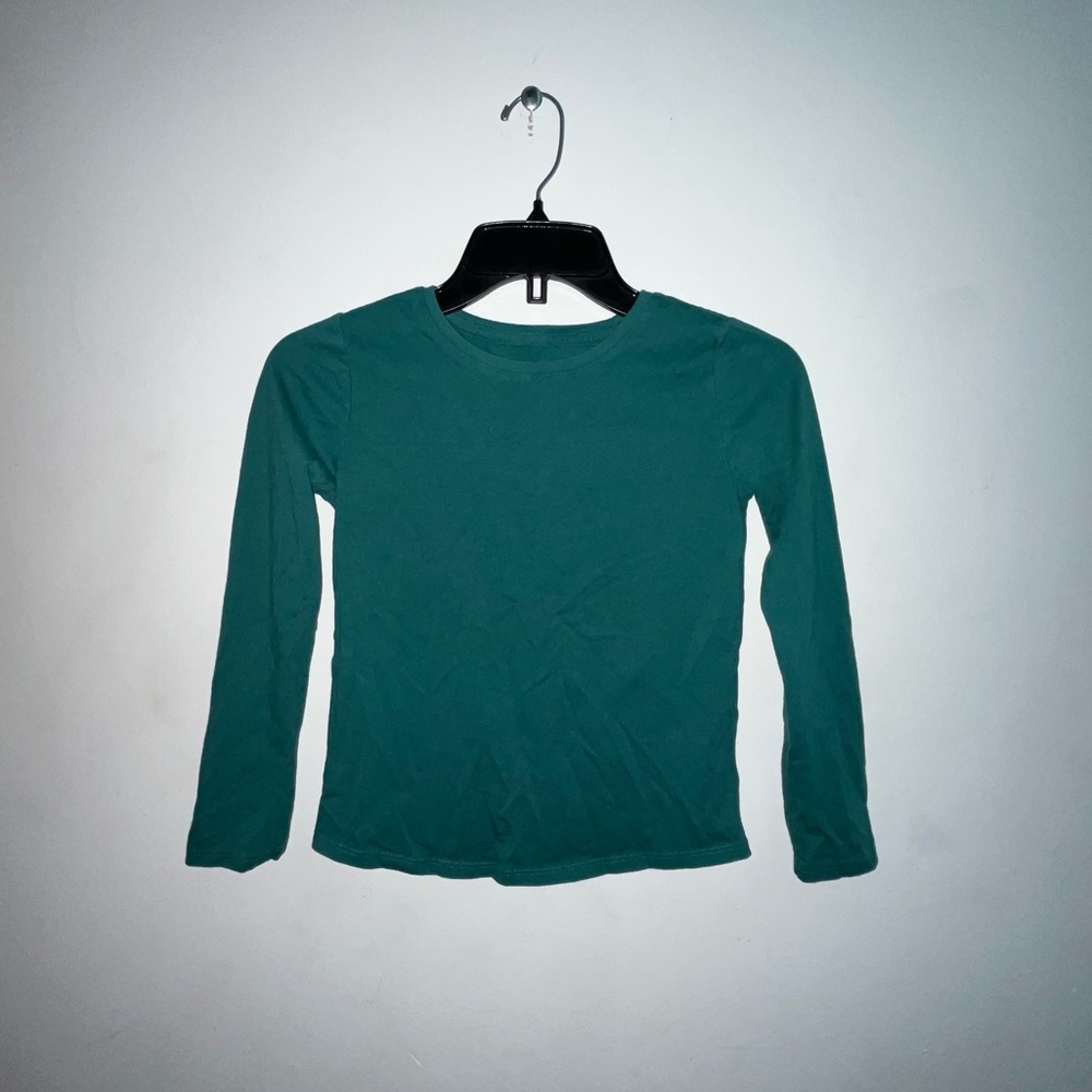 Children kids girls Teal Long Sleeve Shirt